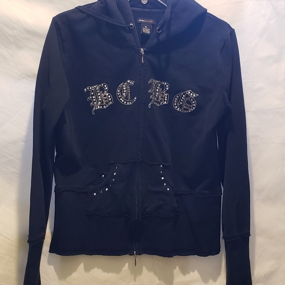BCBG MaxAzria Zippered Hoodie - Black